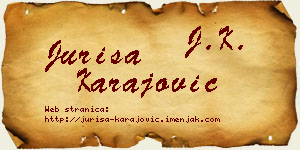 Juriša Karajović vizit kartica